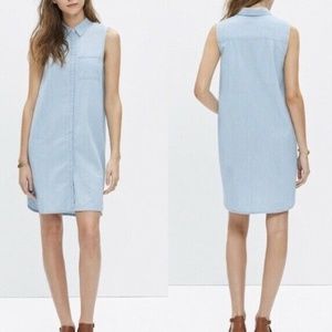 MADEWELL Denim Chambray Front Button Sleeveless Shirt Dress - NWOT Sz XXS